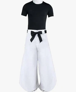 Disfraz de anime cosplay de 3 piezas para hombre pantalones blancos camisa negra cinturón negro 2XL - Imagen 1 de 5