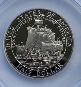 1992-s Columbus half dollar ANACS PF70 Deep Cameo - Greysheet Bid is $50 - Picture 1 of 7