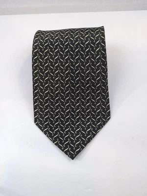 Corbata de Seda Romario Manzini 56" Negra Crema Micro Patrón Clásica Formal Foto 1 de 4