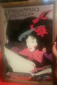 Lithographics Originals De Feure Vintage 70's Novelty Mirror Wall Hanging - Picture 1 of 12