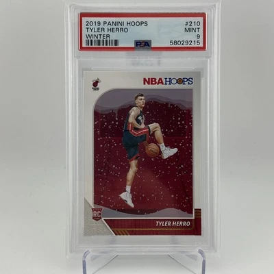 Tyler Herro 2019 Panini Hoops PSA 9 # 210 Miami Heat RC Rookie Foto 1 de 2