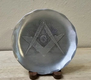 Wendal August Freimaurerei Kompass und Quadrat Aluminium Untersetzer, 4" (P2) - Bild 1 von 5