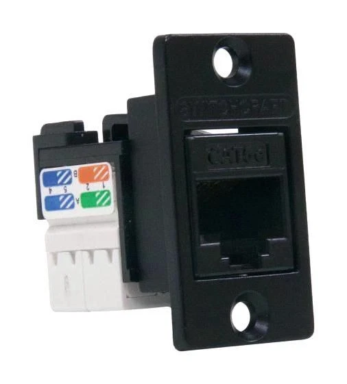 SWITCHCRAFT/CONXALL - Soket RJ45 Cat5e ke Adaptor Panel Mount IDC Feedthru Luba - Image 1 of 1
