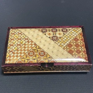 Estuche de cigarrillos de madera de marquetería Hakone Yosegi Yosegi Zaiku vintage - Imagen 1 de 10