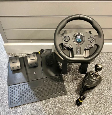 Subsonic GS 850X Universal Gaming Steering Wheel with Vibration, Pedals & Gears - Image 1 of 3