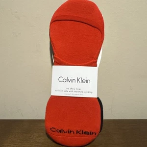Calvin Klein No Show Socks - Red & Black - Shoe Size 7-12 - Picture 1 of 6