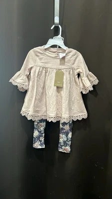 Savannah Infant Girls Set Floral Leggings Bell 3/4 Sleeve Shirt Size 3T NWT CUTE - Image 1 of 4