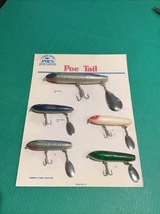 Vintage Very Rare Sealed Poe's Cedar Wood Display Card POE TAIL Salesman Poes - Bild 1 von 8