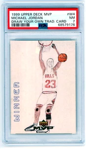 Michael Jordan 1999-00 Upper Deck MVP #W4 PSA 7 casi nuevo ganador dibuja tu propia tarjeta - Imagen 1 de 3