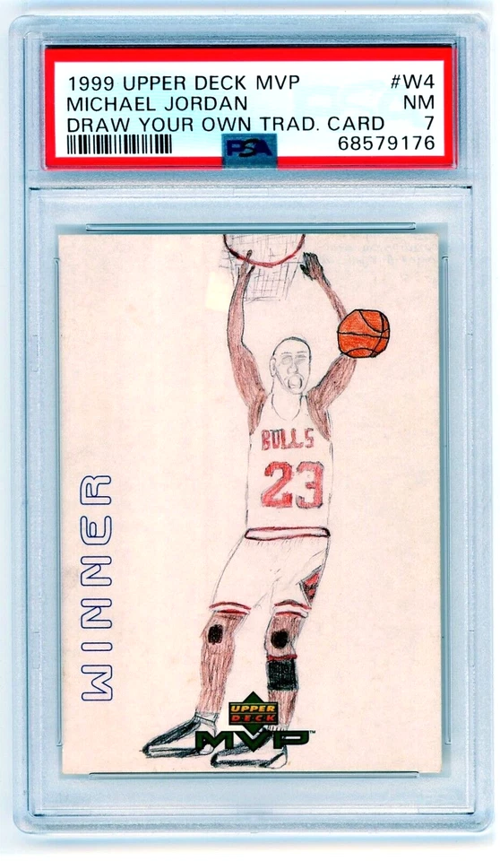 Michael Jordan 1999-00 Upper Deck MVP #W4 PSA 7 NM Winner Draw Your Own Card - Image 1 of 3
