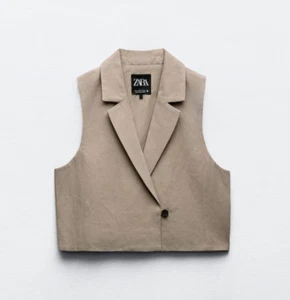 Zara Wickelweste, Cropped | EUC, Large, Braun/Taupe - Bild 1 von 5