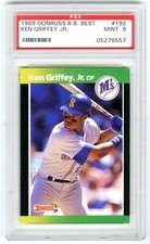 KEN GRIFFEY JR.~1989 DONRUSS BASEBALL'S BEST PSA-9 MINT MLB ROOKIE RC CARD #192