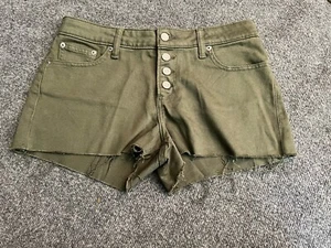 Lucky Brand The Cut Off Short Shorts, Women's Size 10/30 Army Green Raw Hem - Picture 1 of 7