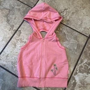 American Girl Size Large Girls Palm Tree Pink Vest Zip Up EUC - Picture 1 of 5