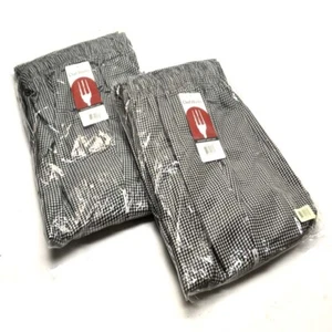 (2) NEW Chef Works Check Baggy Chef Pants Elastic Waist Drawstring 7X-Large 7XL - Picture 1 of 3