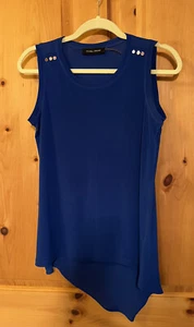 🌸Ivanka Trump Größe XS royalblau ärmelloses Top mit asymmetrischem Saum gebraucht, in einwandfreiem Zustand - Bild 1 von 4
