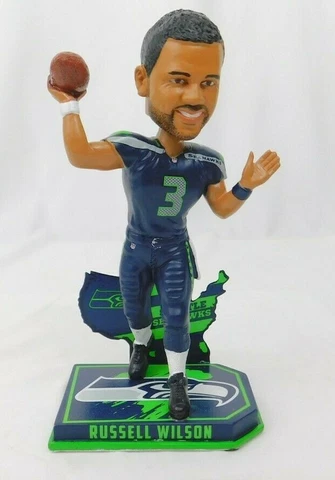 Russell Wilson Seattle Seahawks Bobblehead FOCO Legend of the Field Forever NIB Cover
