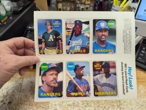 1990 BBC foglio non tagliato BO JACKSON J Canseco R Sierra MAI INSERITO IN RIVISTA - Foto 1 di 3