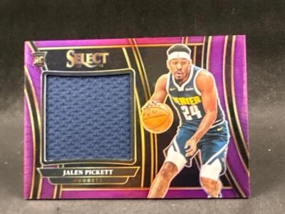 2023-24 PANINI SELECT JALEN PICKETT ROOKIE PURPLE PRIZMS JUMBO JERSEY 25/99 - Image 1 of 2