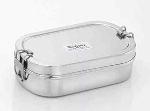 Stainless Steel Lunch Box Tiffin Steel Separator & Locking Clip Foodie Best Gift - Picture 1 of 2