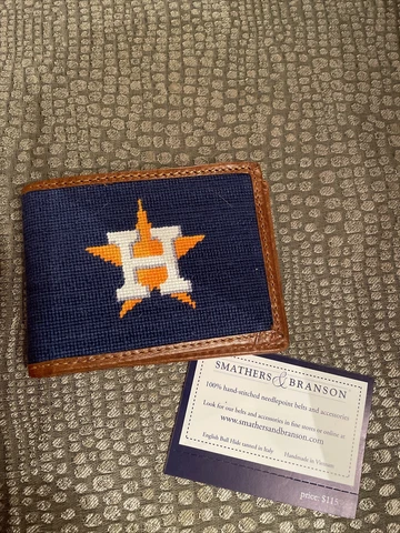 Smathers & Branson  Astros MLB  English Bull Hide Bi-fold Wallet ~ New Cover