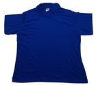 Athletic Blue Soft Polo Performance "Stay Clean" V-Neck Collared T-Shirt