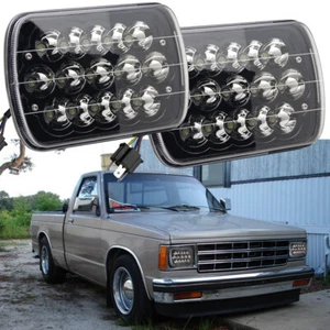 Fits For 1982 1983 1993 1994 S15 7X6 Projector Balck LED Headlights 2PCS DOT - Picture 1 of 8