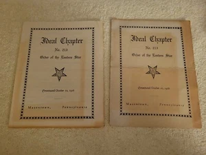 Vintage Ideal Chapter No. 213 Order of the Eastern Star Meeting Agendas - Picture 1 of 7