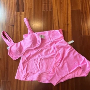 New NWT PINK Victoria's Secret Bikini Set Skirt Coverup Ribbed High Waist Sz M - Picture 1 of 11