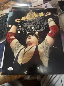Sgt Slaughter with WWF Title Belt------ Autographed 11x14 Photo --JSA COA - Picture 1 of 1
