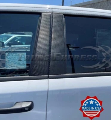 Ajuste: Ford Focus 2000-2007 sedán 8 piezas borde de poste de pilar fibra de carbono cubierta negra Foto 1 de 4