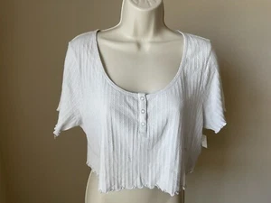 BP Women’s Light Grey Short Sleeve Round Neck Cropped T-Shirt s 1X - Picture 1 of 8