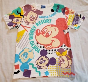 Tokyo Disney Resort Mickey Minnie Mouse Retro Estampado Completo Camiseta Mujer MED - Imagen 1 de 7