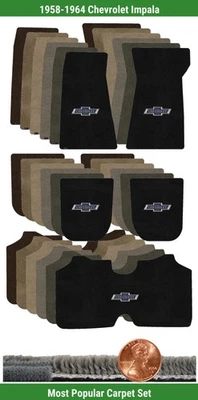 Juego de alfombrillas Ultimat personalizadas para Chevrolet Impala 58-64 con logotipo (5 piezas) #C5T Foto 1 de 4