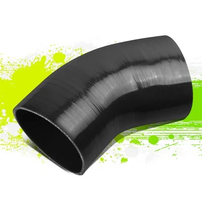 4" 45 DEGREDOS ÁNGULO 4 CAPAS MANGUERA SILICONA NEGRA ADMISIÓN DE AIRE/TURBO TUBO ACOPLADOR Foto 1 de 4