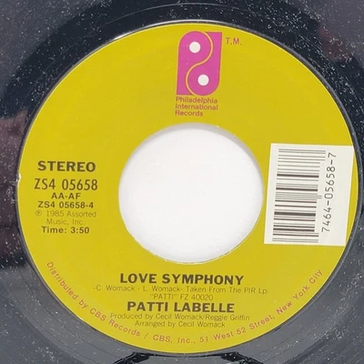Patti LaBelle Love Symphony / Shy 7 дюймов 45 об/мин M - виниловая соул-запись 45 - Изображение 1 из 2