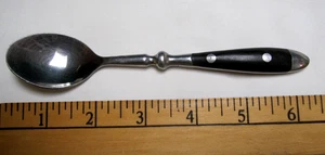 Williams Sonoma Cafe Black Rivets Stainless Flatware single TeaSpoon 6-5/8" - Picture 1 of 7