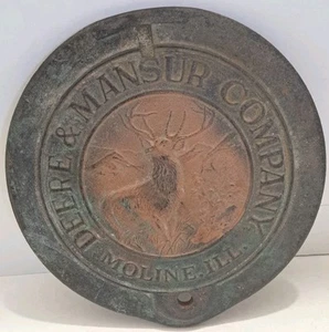Antique Deere & Mansur Company Cast Iron Corn Planter Lid Moline IL 1895 - Picture 1 of 5