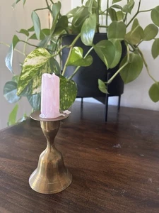 Vintage Dual massiv Messing Glocke & Kerzenständer Halter Boho Landhaus Deko - Bild 1 von 7