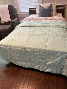 College Avenue Green Cotton Duvet Insert Comforter Blanket Twin/Twin XL 68 x 90" - Picture 1 of 6