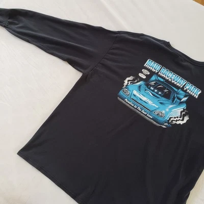 Hanes Heavyweight Vintage T-shirt Men Size XL Maui Raceway Park Long Sleeve NHRA - Image 1 of 4