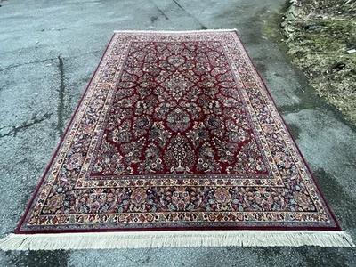 Alfombra de lana vintage KARASTAN RED SAROUK 700/785 8,8" x 12' hecha en Estados Unidos  Foto 1 de 4