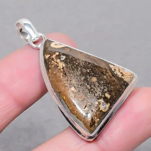Coffee Jasper Gemstone Handmade Fashion Ethnic Gift Jewelry Pendant 2.1" SR 2143 - Picture 1 of 7