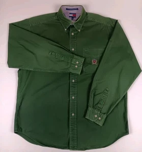 Tommy Hilfiger Vintage Mediano Abotonado Manga Larga Verde Sólido  - Imagen 1 de 11