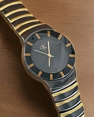 Vintage 1980s Ck Calvin Klein EUC Quartz Analog Ladies Watch New Battery Works - Image 1 of 4