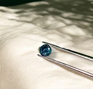 0.20cts 3.47mm Treated Blue Round Natural Loose Diamond - Picture 1 of 2