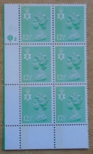 1984 Northern Ireland 12.5p Pastel Green Cyl Q2 Q2 lower left cylinder block MNH - Picture 1 of 2