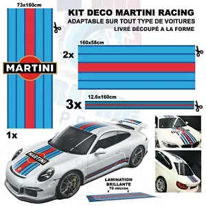 Le Mans Martini Racing Style Stripe Logo Universale Bande Deco - Sticker POLYMER - Foto 1 di 9