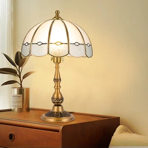110v Gold E26 Elegant Desk Lamp Bedroom Tabletop Lamp Vintage Bedside Lamp - Picture 1 of 22