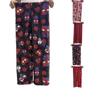 Spiderman Cute Kitty Flannel Pajama Bottoms Woman Girls Winter Trousers Pants - Picture 1 of 18